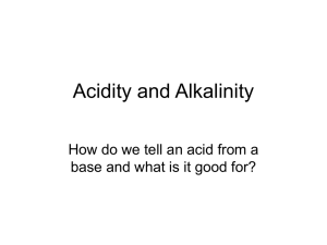 Acidity and Alkalinity