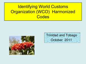 i. Identifying WCO Codes