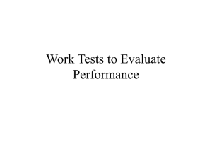 Work Tests for Performance