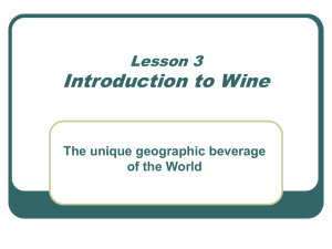 Lesson 3 Wines 101 – Introduction to Wines