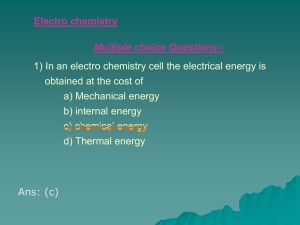 QUESTIONS on Electrochemistry