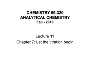 CHEMISTRY 59-320 ANALYTICAL CHEMISTRY Fall