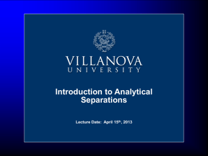 Introduction to Separations Science