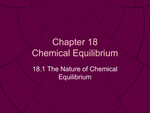 Chapter 18 Chemical Equilibrium