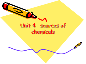 Unit 4 sources of chemicals