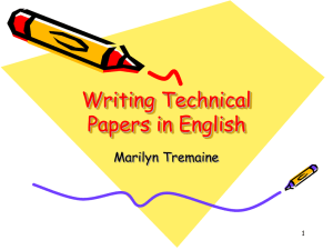 Writing Technical Papers in English