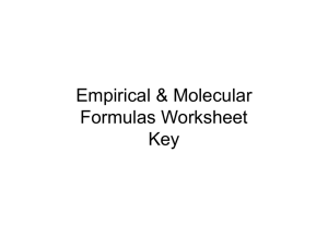 Empirical & Molecular Formulas Worksheet Key