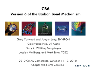 CB6 Version 6 of the Carbon Bond Mechanism