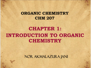 CHM 138 ORGANIC CHEMISTRY 1