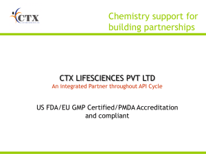 Corporate Presentation - CTX Lifescience Pvt Ltd