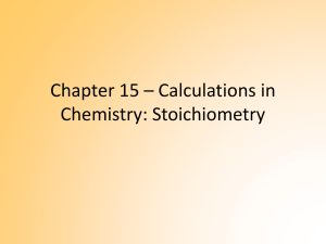 Chapter 15 - Stoichiometry