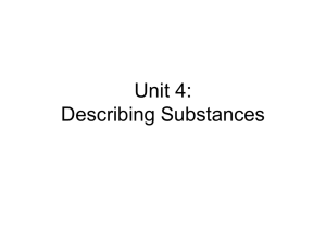 Unit 4: Describing Substances ppt