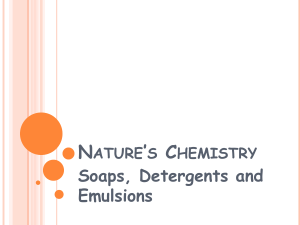 Soaps, Detergents and Emulsions
