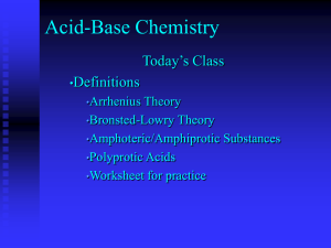 Intro to Acids and Bases