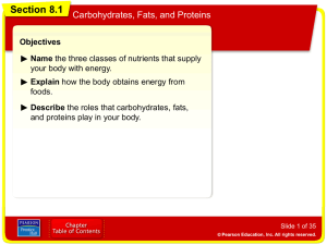 Carbs, Fats & Protein Powerpoint