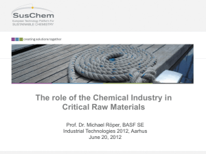 The role of Chemical Industry in Critical Raw Materials