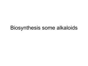 Biosynthesis some alkaloids - Organic Chemistry