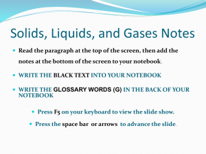 Solid Liquid and Gas Notes