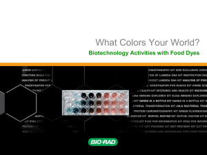What Colors Your World? Laboratory Activities with Food - Bio-Rad