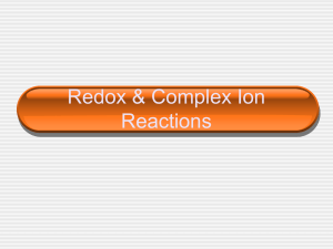 Redox & Complex Ion Reactions