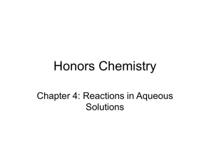 Honors Chemistry ch 4
