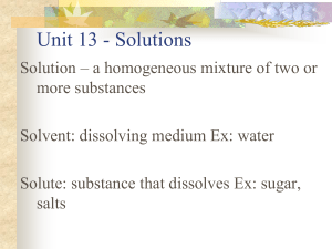 Solute Solvent Example