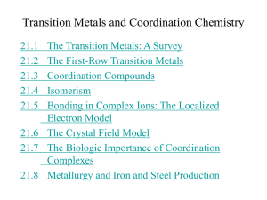 Transition Metals and Coordination Compounds