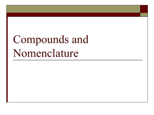 Compounds and Nomenclature