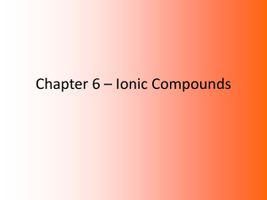 Chapter 6 - Ionic Compounds