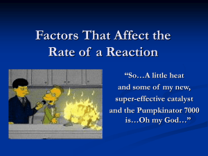Factors That Affect the Rate of a Reaction