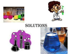 Solutions - Science at St. Dominics