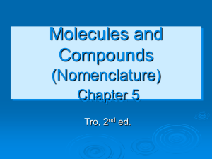 Nomenclature of Inorganic Compounds Chapter 6