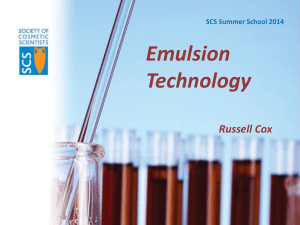 Emulsion Technology - Society of Cosmetic Scientists