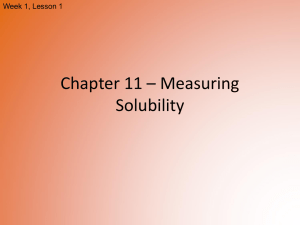 Chapter 11 - Measuring Solubility