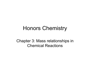 Honors Chemistry ch 3