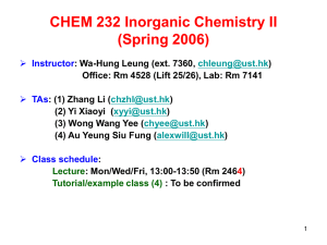 CHEM 232 Inorganic Chemistry II (Spring 2004)