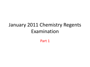 August 2011 Chemistry Regents Examination