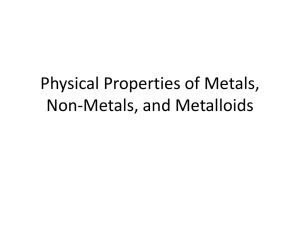 Physical Properties of Metals, Non-Metals, and Metalloids - PLC-METS
