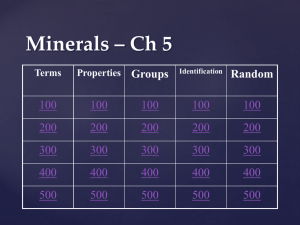 Ch 5 Minerals Jeopardy