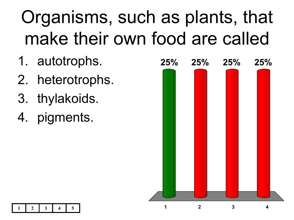 Organisms Such As Plants That Make Their Own Food Are Called