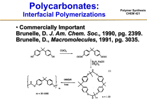 Polymer Synthesis CHEM 421