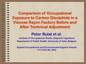 Comparison of Occupational Exposure to Carbon Disulphide in a