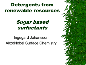 Detergents from renewable resources