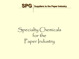 PowerPoint Presentation: SPG Specialty Chemicals