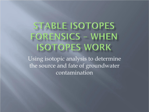 Stable Isotopes Forensics – When Isotopes Work