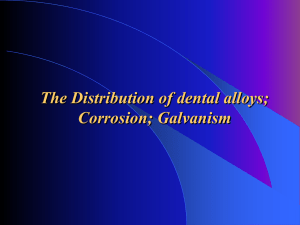 Distribution of dental alloys