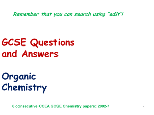 Organic Chemistry - franklychemistry.co.uk.