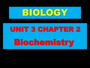 BIO UNIT 3 CH 2 Biochemistry _Organic and Inorganic