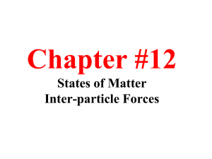 Chapter #14: Solids and Liquids