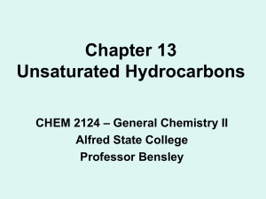 Unsaturated Hydrocarbons (Ch. 13) - Alfred State College intranet site